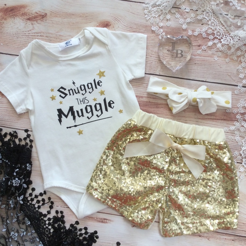 Boutique Girls SNUGGLE THIS MUGGLE 3pc Outfit